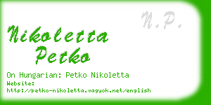 nikoletta petko business card
